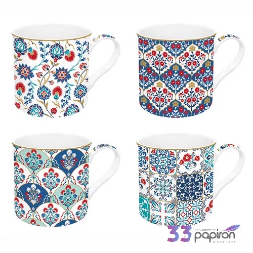 Bögreszett porcelán 3dl Iznik, Atmosphere 4db-os dobozban