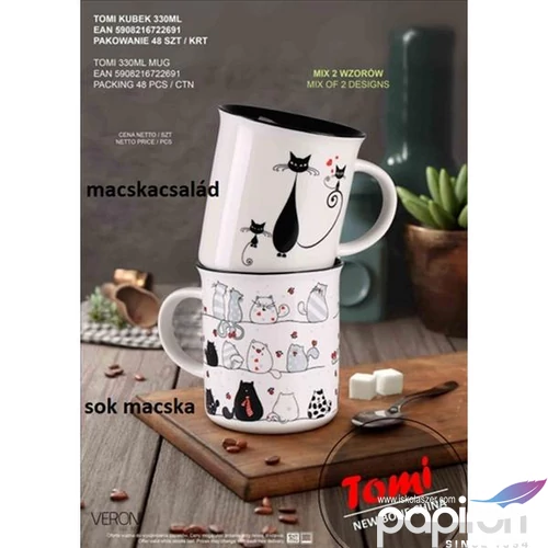 Bögre szett porcelán Tomi 330 ml