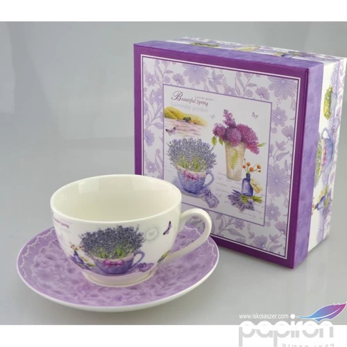 Bögre teás Levendulás 470ml Levendula mintás Bögre porcelán 10x9,5cm