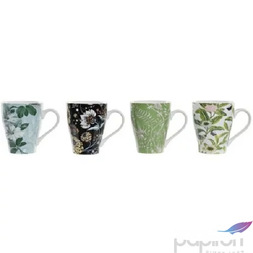 Bögre porcelán 320ml virág mintás 12,5x8,6x11cm 4 féle