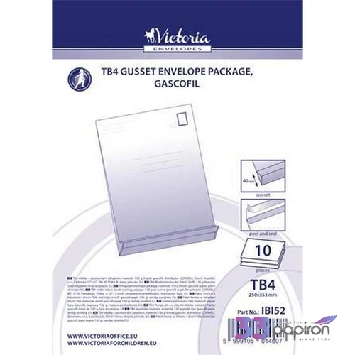 Boríték 1 TB4, szilikonos 40 mm talp, VICTORIA PAPER barna gascofil 10db/csomag