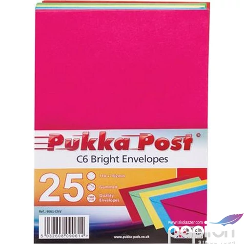 Boríték C6 szilikonos Pukka PadBright, vegyes színek