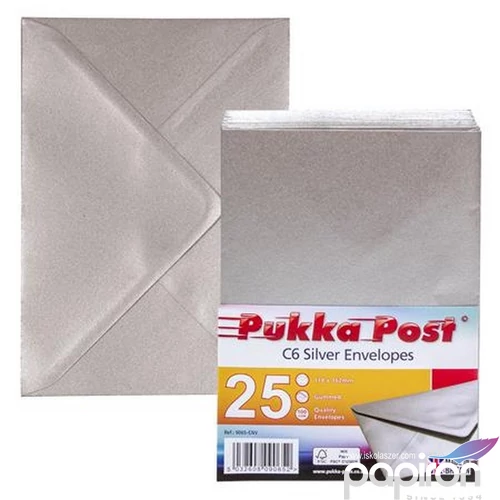 Boríték C6 szilikonos Pukka PadSilver, ezüst