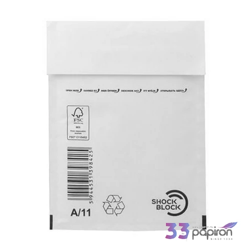 Boríték légpárnás W1/A11 fehér 125x175 mm külméret, 105x165 mm belméret 200db/doboz