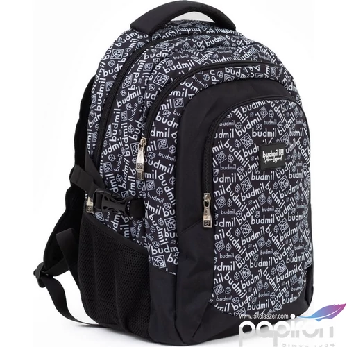 Budmil ovális hátizsák 25' Fekete-Fehér Mintás,33x46x21cm 10110149/S86
