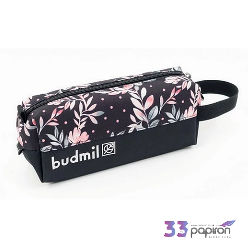 Budmil tolltartó hengeres 26' Fekete-Rózsaszín Mintás 21x7x7cm 10120085/S8