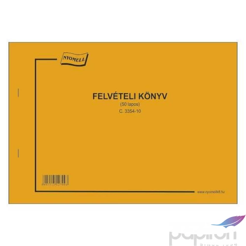 C.3354-10 Felvételi könyv 50 lapos A4 fekvő