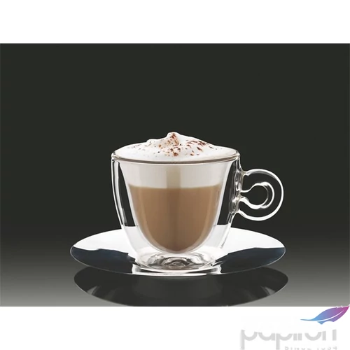 Cappucinos csésze duplafalú rozsdamentes aljjal, "Thermo" 16,5 cl 2db/csom
