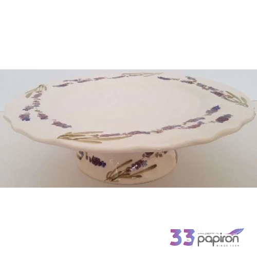 Tortatál Porcelán 28x9cm Violin levendulás kézzel festett