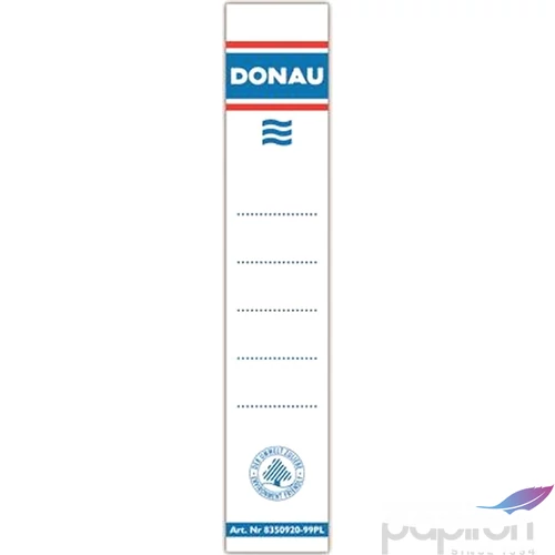 Cserecímke 50mm Donau iratrendezőhöz, kétoldalas 28x153mm feh. Iratrendezés DONAU 8350920-09PL