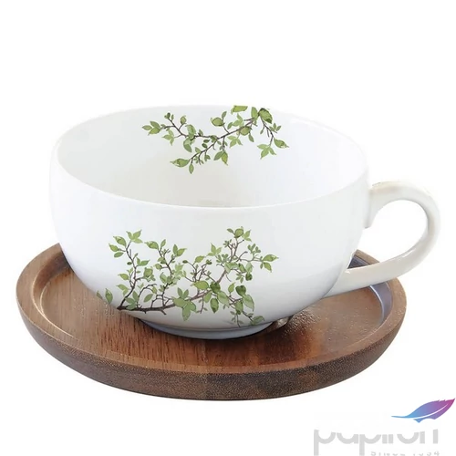 Csésze teás Porcelán 2,5dl akácfa aljjal Natura kézzel festett