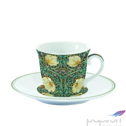 Csésze teás+alj Porcelán 2dl William Morris, Black dobozban