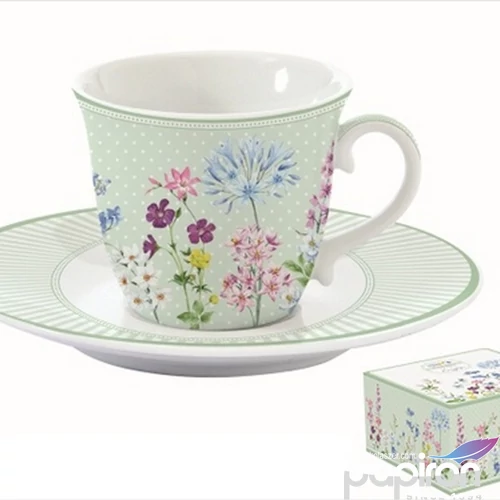 Csésze teás+alj Porcelán 2dl Floraison dobozban
