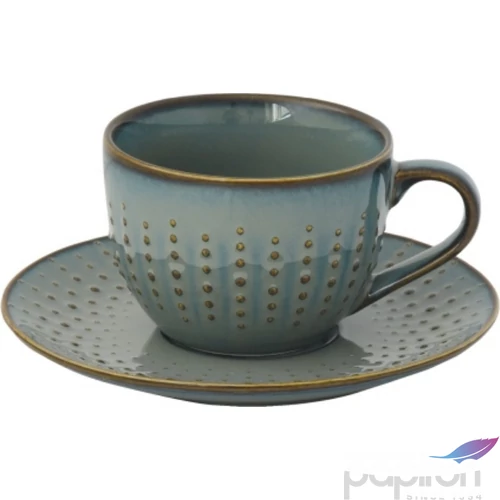 Csésze+alj teás Porcelán 2,5dl Drops Celadon dobozban