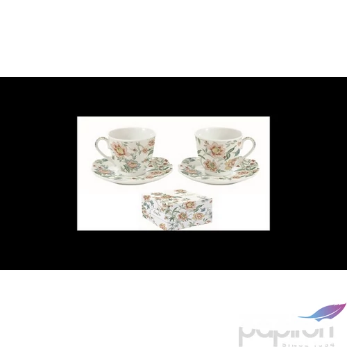 Csésze teás+alj Porcelán 2,25dl Zen Garden White 2db-os dobozban