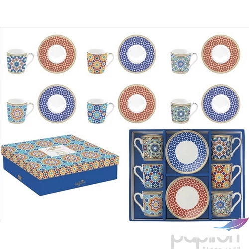 Csésze+alj kávés Porcelán 100ml Marrekech, Coffee Mania 6db-os dobozban