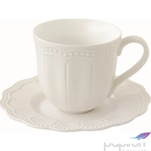 Csésze+alj kávés Porcelán 110ml Elite white dobozban