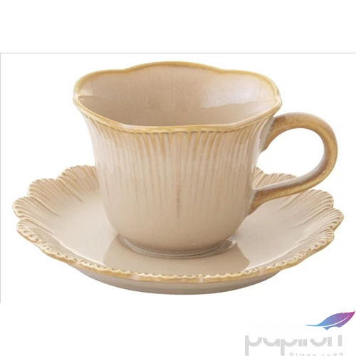 Csésze+alj kávés Porcelán 110ml Fleuri terracotta dobozban