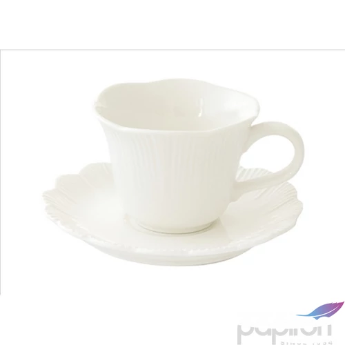 Csésze+alj kávés Porcelán 110ml Fleuri white dobozban