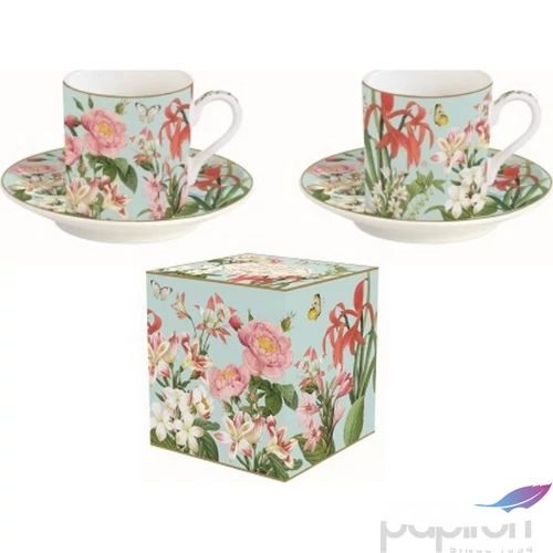 Csésze+alj kávés Porcelán 75ml Botanic Garden 2db-os dobozban