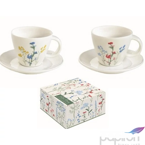 Csésze+alj kávés Porcelán 120ml Mille Fleurs dobozban