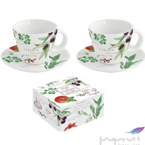 Csésze+alj kávés Porcelán 120ml Home 
