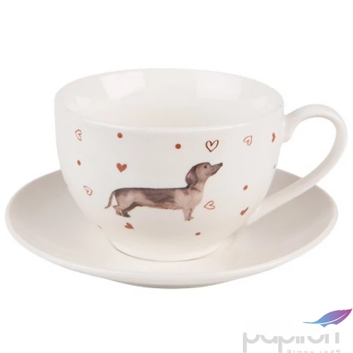 Csésze+alj Porcelán 200ml, 12x9x6cm/14x2cm,Dachshund Love