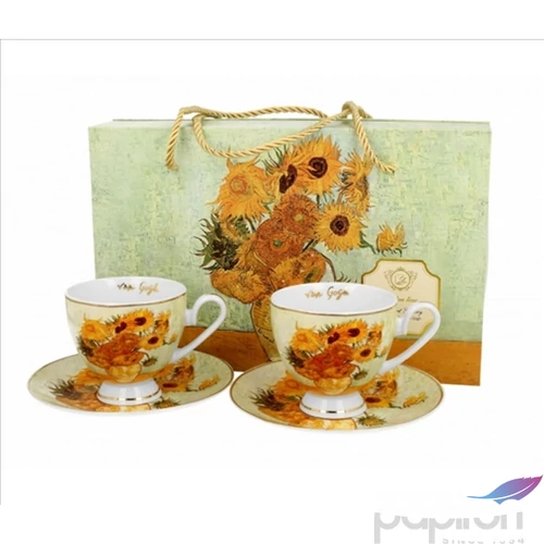 Csésze+alj Porcelán 220ml Godl en LineVan Gogh:Napraforgók 2db-os dobozban