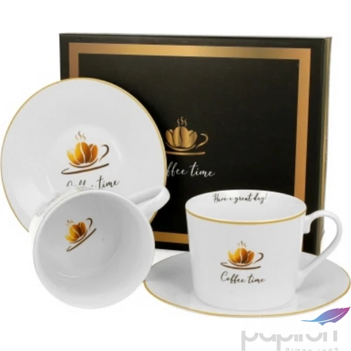 Csésze+alj Porcelán 2,3dl Coffee Time 1 2db-os dobozban