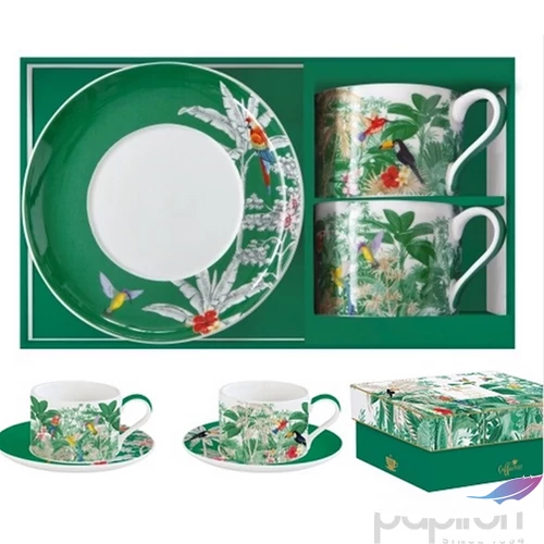 Csésze+alj Porcelán 2,4dl Coffee Mania, Exotic Heaven 2db-os dobozban