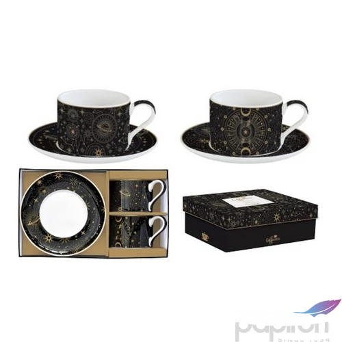 Csésze+alj Porcelán 2,4dl Coffee Mania, Celestial 2db-os dobozban