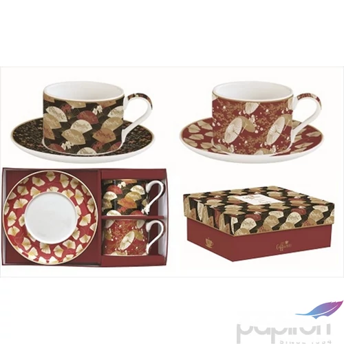 Csésze+alj Porcelán 2,4dl Coffee Mania, Kimono 2db-os dobozban
