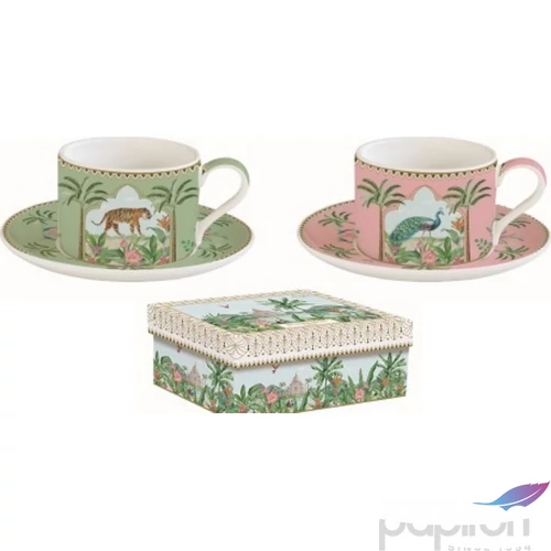 Csésze+alj Porcelán 2,4dl Coffee Mania, Paradise Sauvage 2db-os dobozban