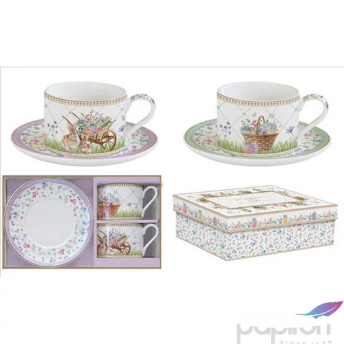 Csésze+alj Porcelán 2,4dl Spring Bloom 2 személyes dobozban