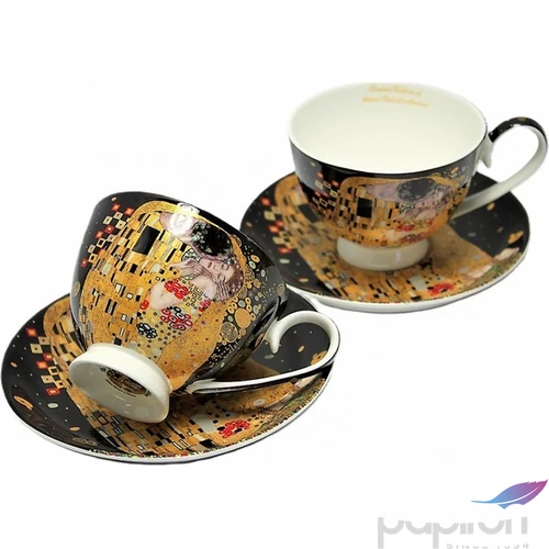 Csésze+alj Porcelán 250ml, 2 személyes, dobozban Klimt: The Kiss