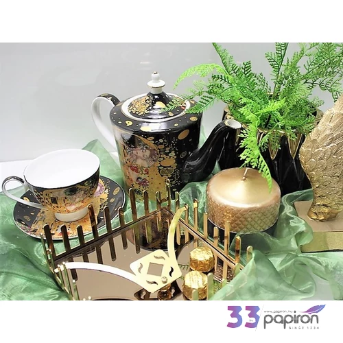 Csésze+alj Porcelán 250ml, 2 személyes, dobozban Klimt: The Kiss