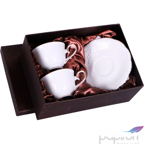 Csésze+alj Porcelán 250ml, 2 személyes, dobozban Bella Rosa