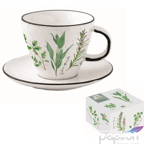 Csésze+alj Porcelán 2,5dl Herbarium dobozban