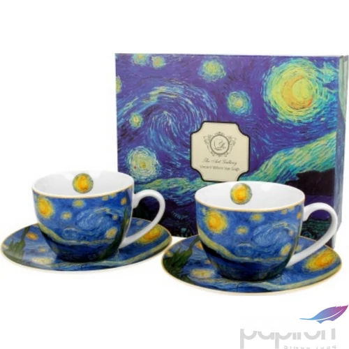 Csésze+alj Porcelán 2,5dl Van Gogh:Csillagos éj 2db-os dobozban