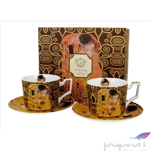 Csésze+alj Porcelán 270ml Klimt:The Kiss 2db-os dobozban