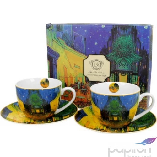 Csésze+alj Porcelán 2,8dl Van Gogh: Kávéház éjjel 2db-os dobozban
