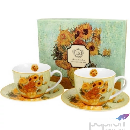 Csésze+alj Porcelán 2,8dl Van Gogh:Napraforgók 2db-os dobozban