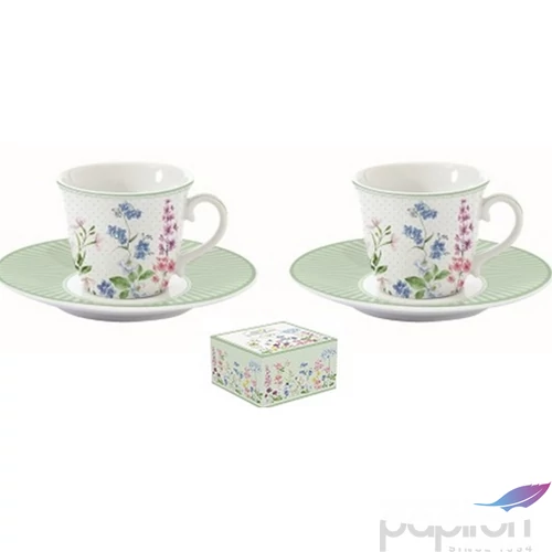 Csésze+alj kávés Porcelán 80ml Floraison 2db-os dobozban