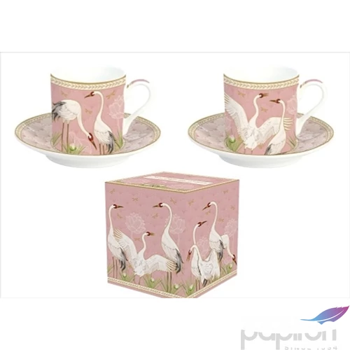 Csésze+alj kávés Porcelán 75ml Dancing Herons 2db-os dobozban