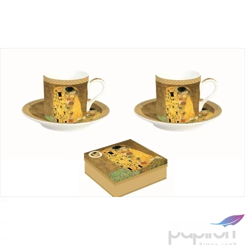 Csésze+alj kávés Porcelán 75ml Klimt: The Kiss 2db-os dobozban