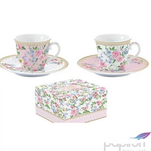 Csésze+alj kávés Porcelán 80ml Garden Joy 2db-os dobozban