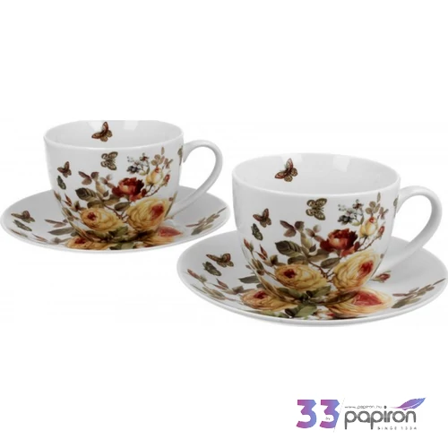 Csésze+alj Porcelán 3dl Zahra 2db-os dobozban
