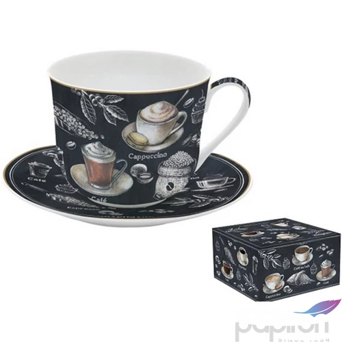 Csésze+alj porcelán reggeliző 4dl Barista dobozban