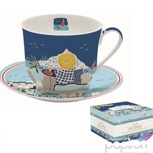 Csésze+alj porcelán reggeliző 4dl Sea Dreams dobozban