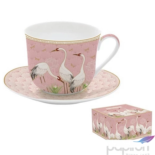 Csésze+alj porcelán reggeliző 4dl Dancing Herons dobozban
